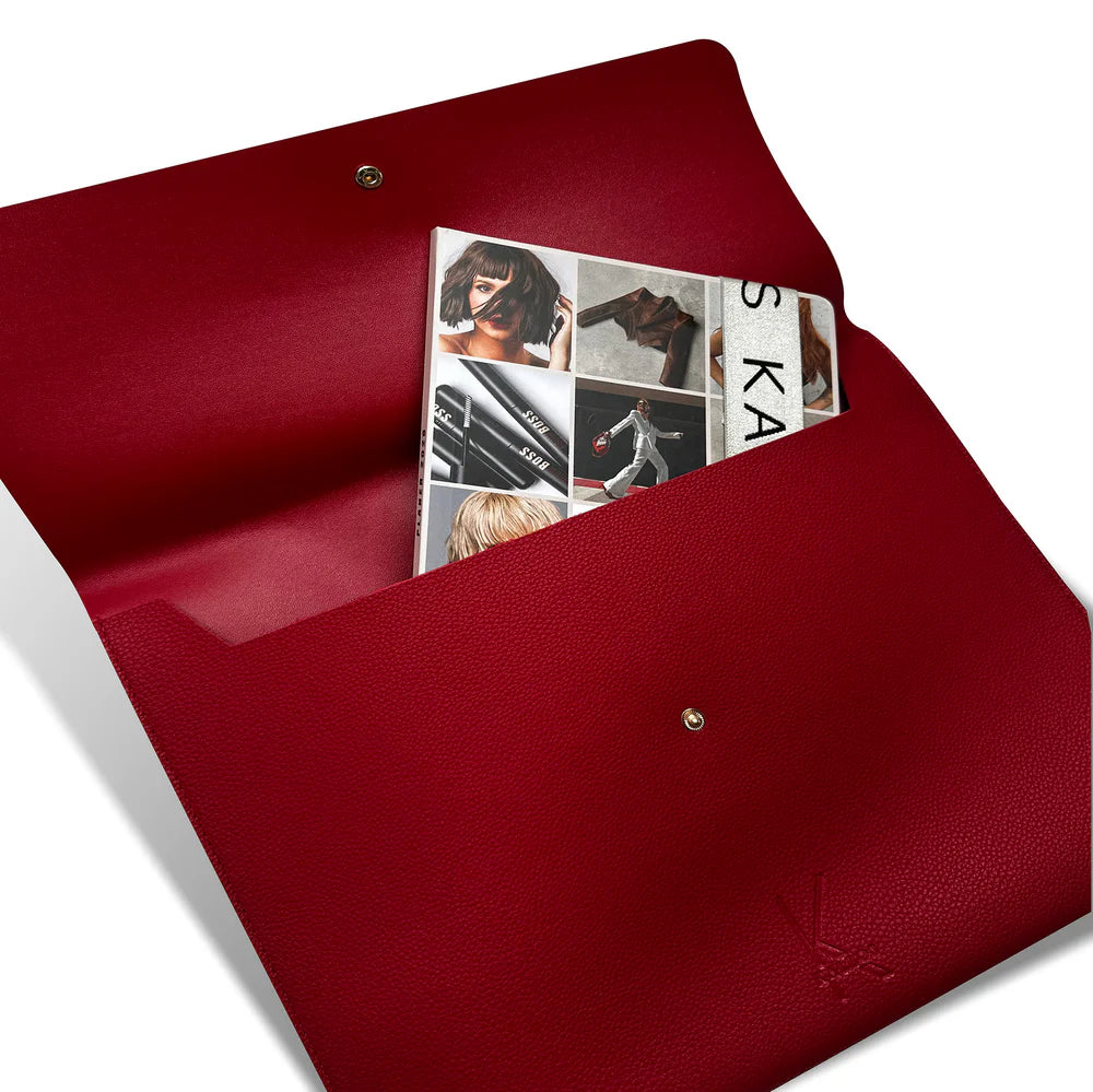 Elegantna rdeča poslovna etui torbica za dokumente in tablico