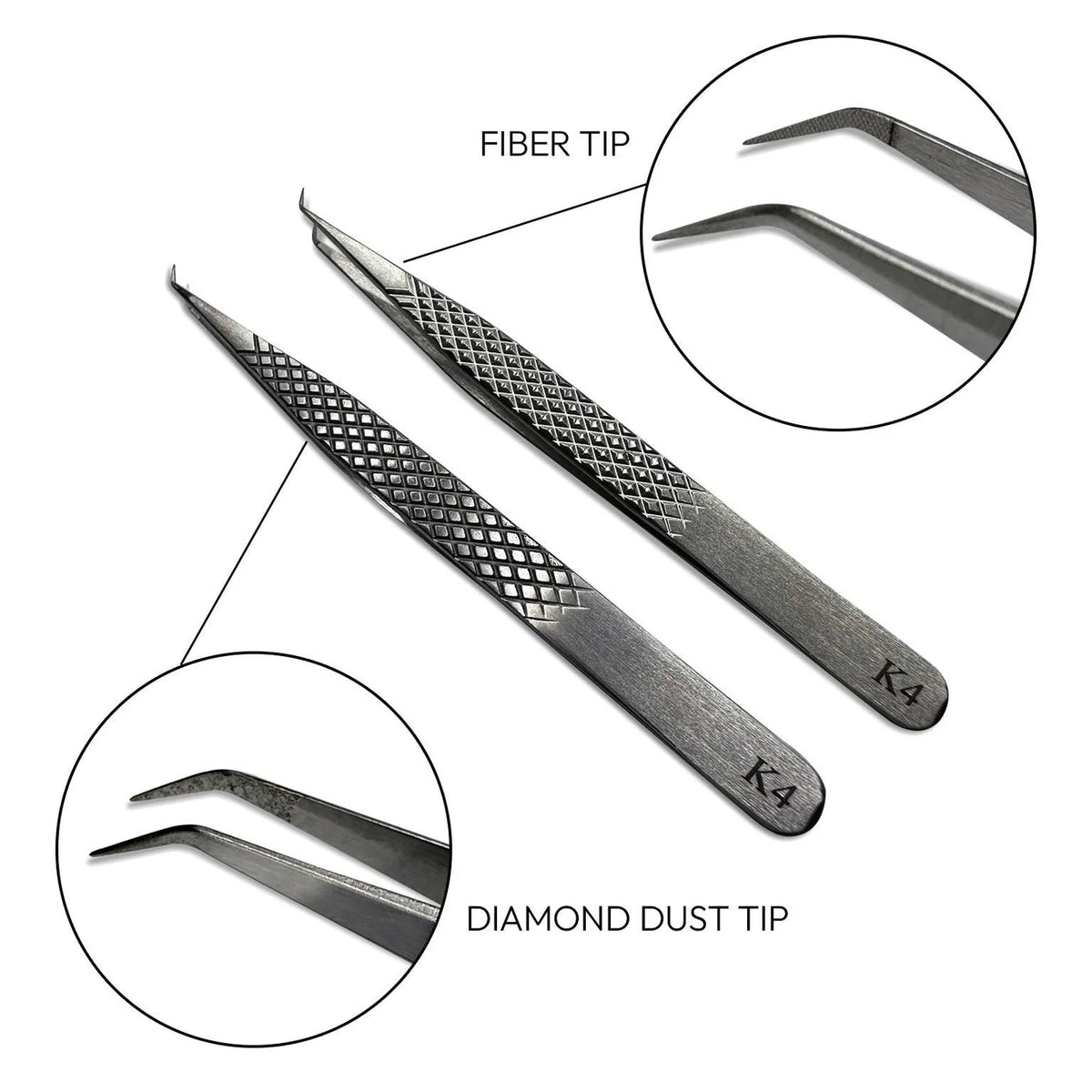 KALLOS PINCETA K4 (Fiber / Diamond dust)