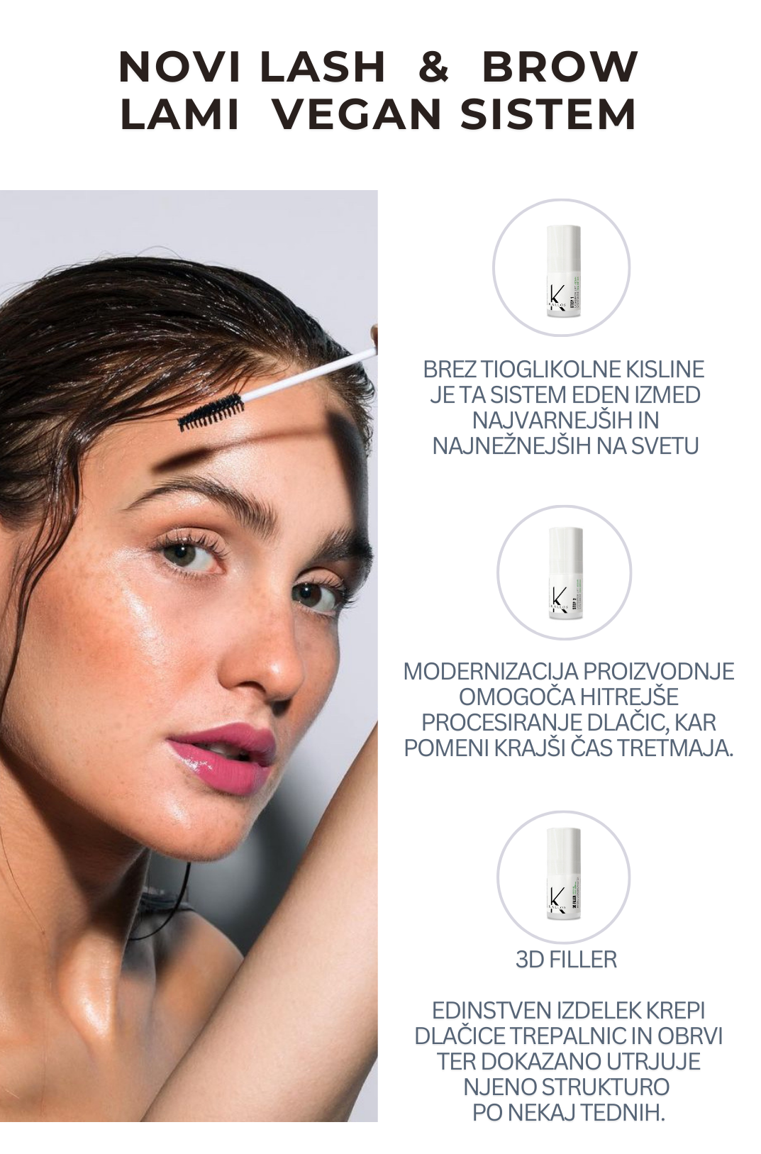 Cisteaminski set za vihanje trepalnic in laminacijo obrvi