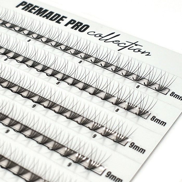 KALLOS Premade 5D trepalnice 0.06 z 504 heat bonded fani v MIX dolžinah 7–14 mm