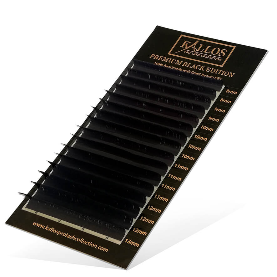 KALLOS Premium Black klasične trepalnice 0.15 za podaljševanje trepalnic 1 na 1