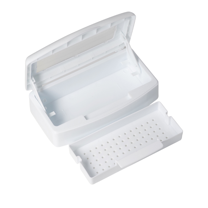 Sterilizacijska posoda s pokrovom za lash in brow orodja